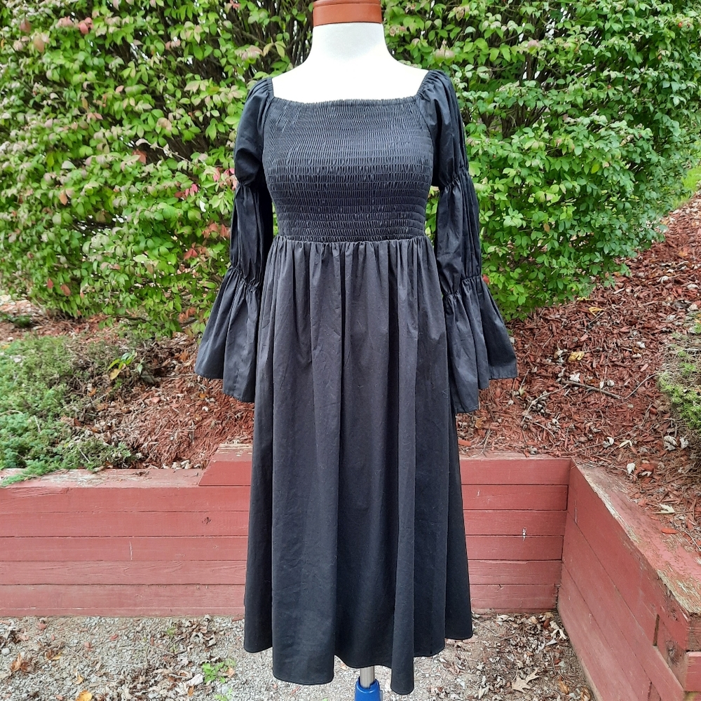 Eloquii Smock Top Off the Shoulder Dress Puff Sleeves Costume Peasant Plus 14 - Picture 6 of 13